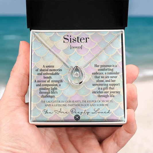 Lucky In Love Necklace: For Sister Jewelry Amethyst Two Tone Box The Silver Clover & Co.