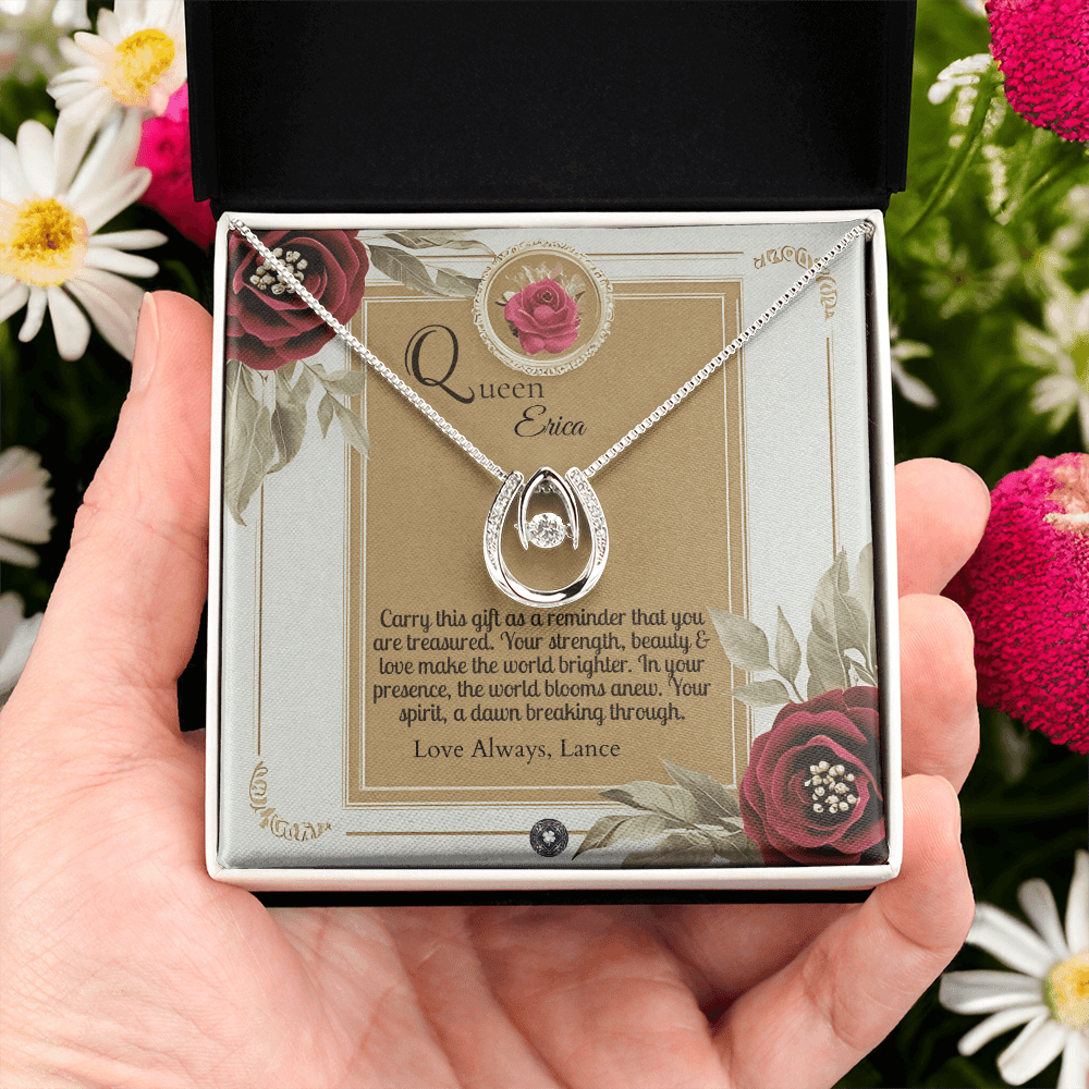 Lucky In Love Necklace: Queen Jewelry Mahogany Style Luxury Box with LED The Silver Clover & Co.