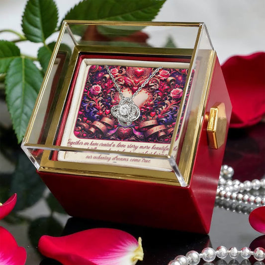 Rotating Heart Love Knot Necklace: Love Knot Necklace Jewelry 14k White Gold Fairytale Love The Silver Clover & Co.