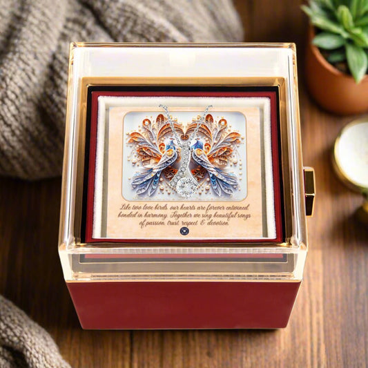 Rotating Rose Alluring Beauty Necklace: Alluring Beauty Necklace Jewelry 14k White Gold Love Birds The Silver Clover & Co.