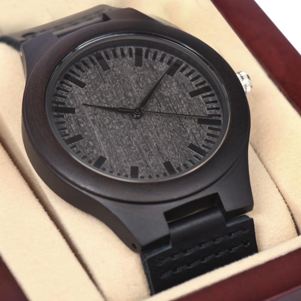 Sandalwood & Leather Wooden Watch: Nature Birthday Jewelry Mahogany Style Luxury Box The Silver Clover & Co.
