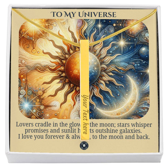 Talisman Necklace: My Universe Jewelry Polished Stainless Steel Two Tone Box The Silver Clover & Co.