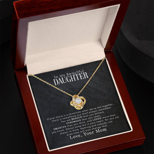 To My Beautiful Daughter, You Are Braver Than You Believe Jewelry 18K Yellow Gold Mahogany Style Luxury Box with LED The Silver Clover & Co.