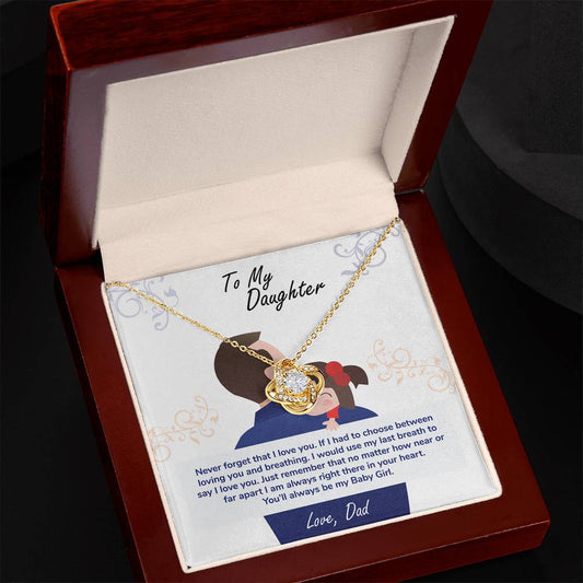 To My Daughter, You_ll Always Be My Baby Girl Jewelry 18K Yellow Gold Mahogany Style Luxury Box with LED The Silver Clover & Co.
