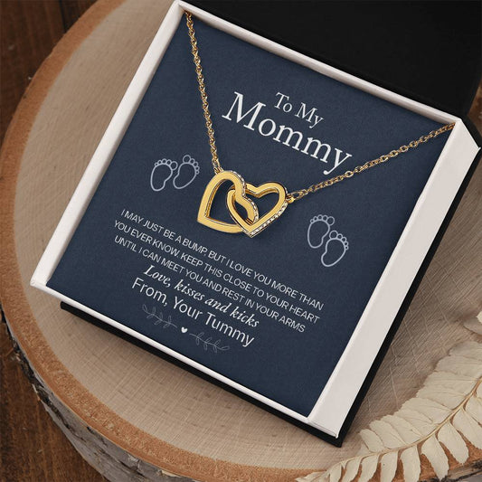 To My Mommy, Love From Your Tummy Jewelry 18K Yellow Gold Two Tone Box The Silver Clover & Co.