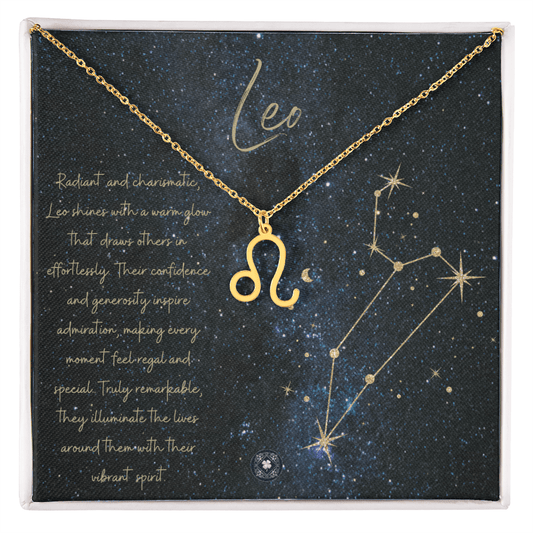 Zodiac Symbol Necklace: Leo Jewelry 18k Yellow Gold Two Tone Box Leo The Silver Clover & Co.